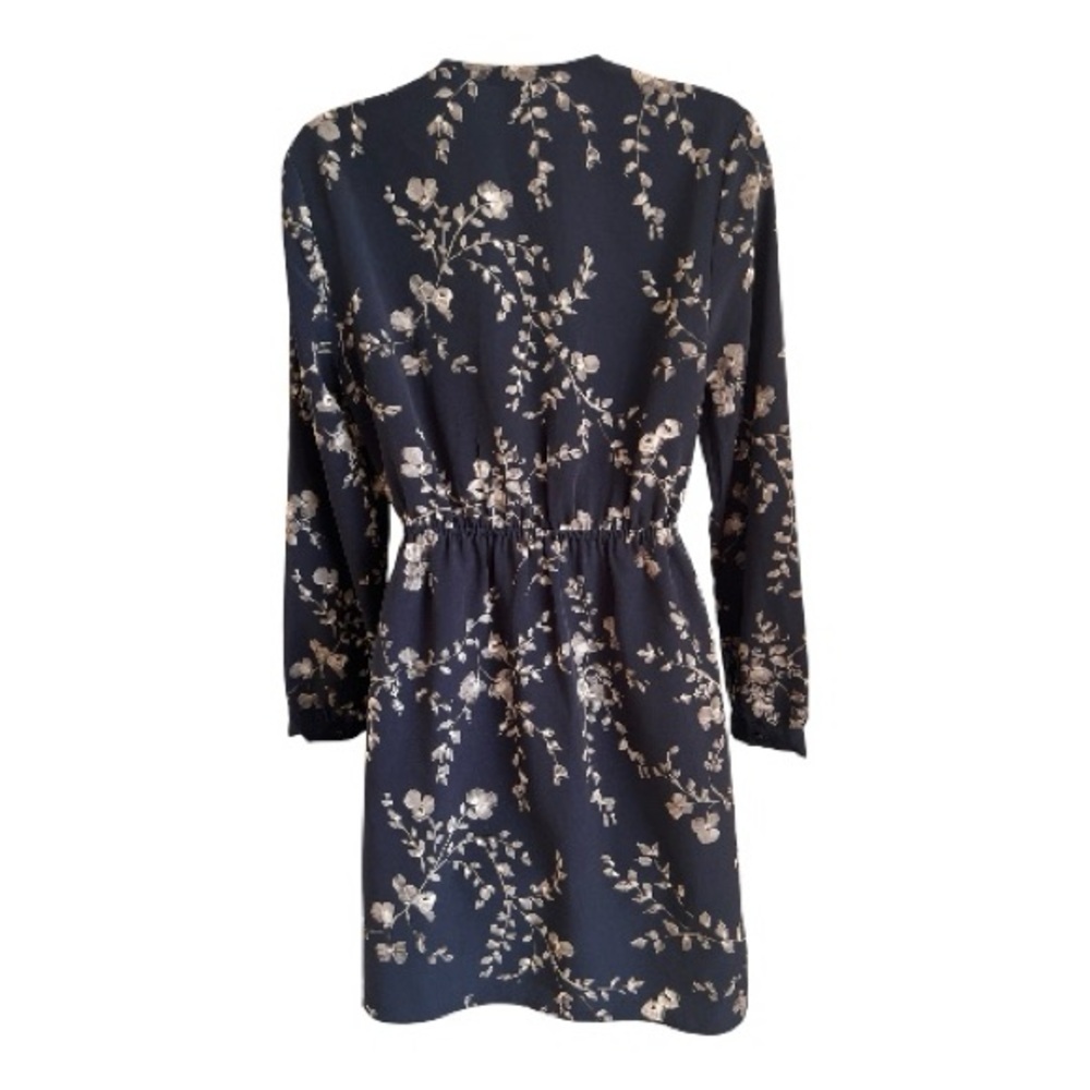 Gap Navy Floral Faux-Wrap Mini Dress - Picture 3 of 7